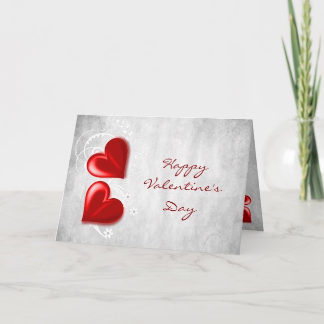 Red Valentine Hearts Greeting Card (Front)