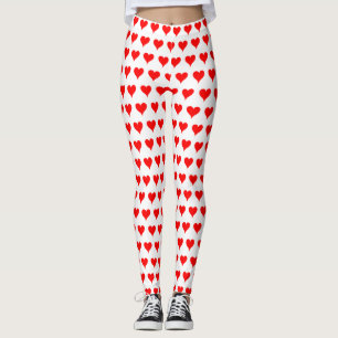 Red Valentine Hearts  Leggings