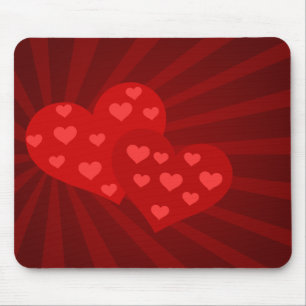 Red Valentine Hearts Mouse Pad