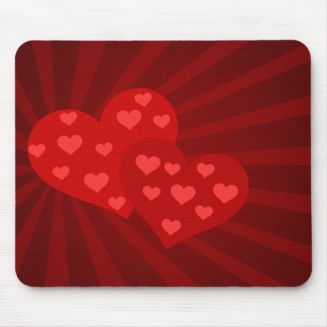 Red Valentine Hearts Mouse Pad (Front)