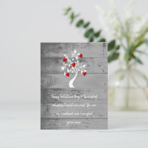 Red Valentine Hearts Tree Flat Note Card