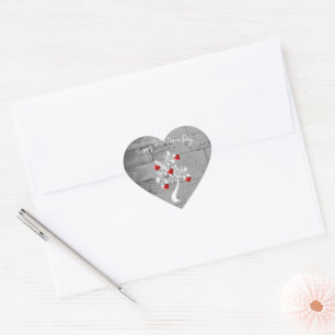 Red Valentine Hearts Tree Sticker