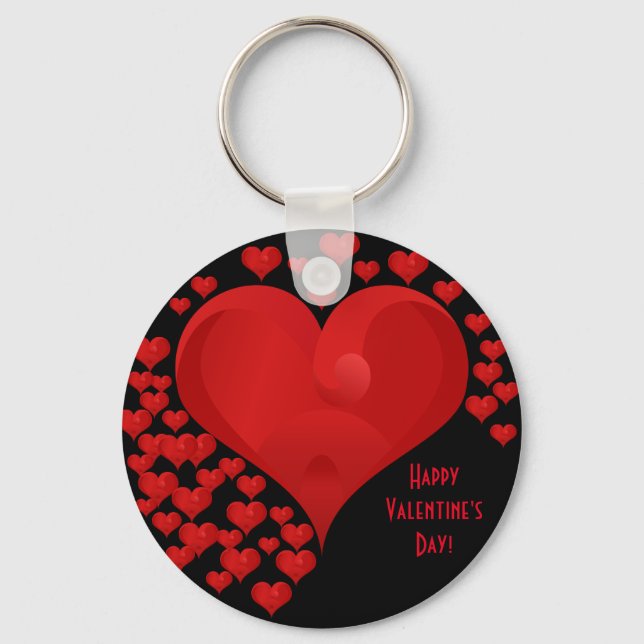 Red Valentine Love Hearts Romantic Key Chain (Front)