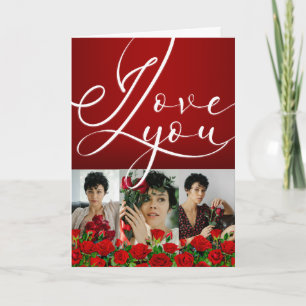 Red Valentine’s Day I Love You Photo Collage Card