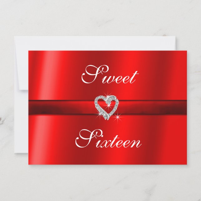 Red Valentine, Wedding, Sweet Sixteen  Invitation (Front)