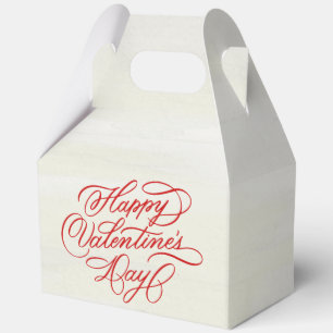 Red Valentines Day Calligraphy Favour Box