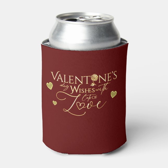 Red Valentine's Day Gifts Can Cooler (Can Front)