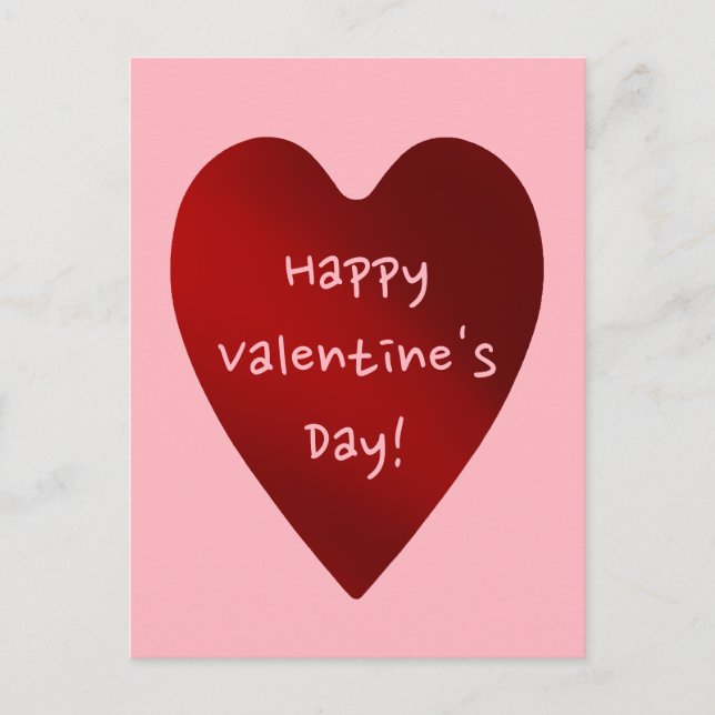 Red Valentines Day heart Holiday Postcard (Front)