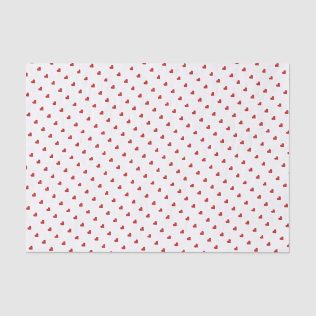 Red Valentine's Day Heart Tissue Paper (Front)