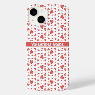 Red valentines day hearts iPhone case