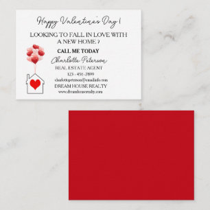 Red Valentine's Day Real Estate Marketing Card