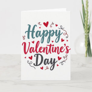 Red Valentines Day Script Card