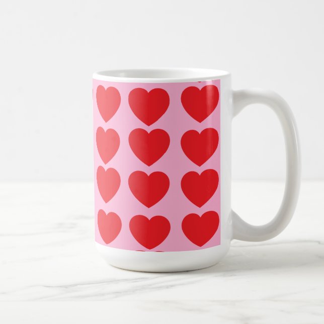 Red Valentines Hearts Coffee Mug (Right)