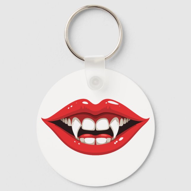 Red vampire lips key ring (Front)