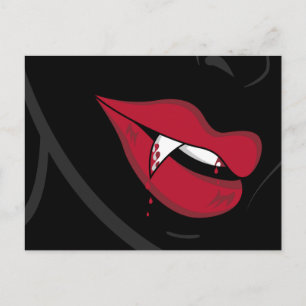 Red Vampire Lips Postcard