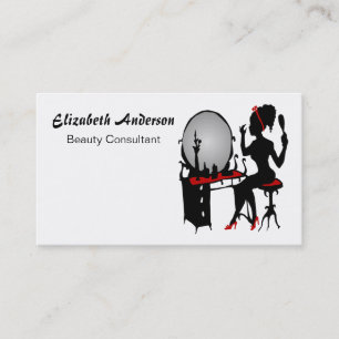 Red Vanity Beauty Consultant Business Card