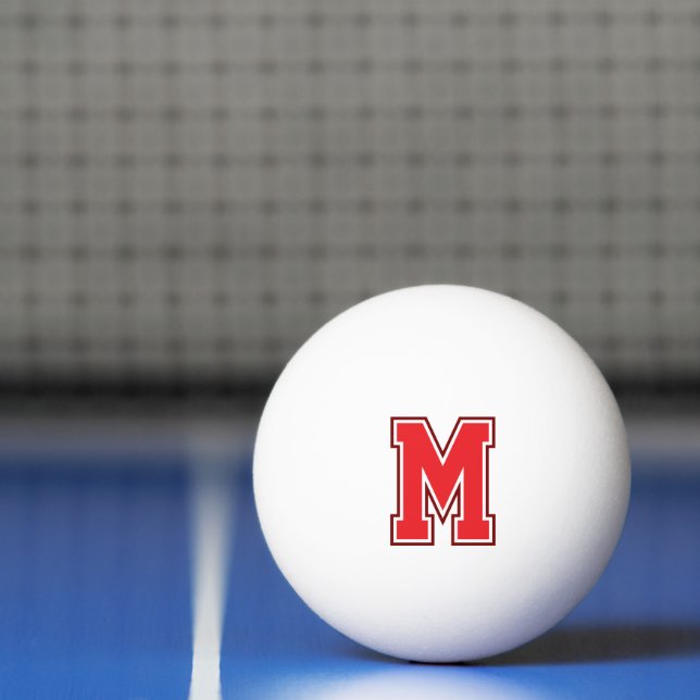 Red Varsity Monogram Ping Pong Ball (Net)