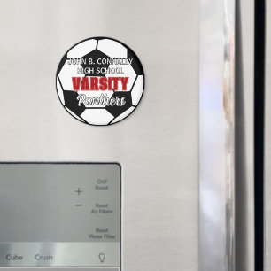 Red Varsity Soccer Custom High School Magnet