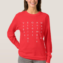 Red vegan Women's Long Sleeve T-Shirt