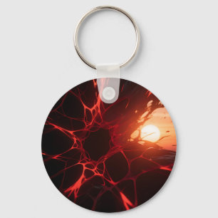Red Veins Sunset Abyss Key Ring