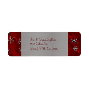 Red Velour & Silver Snowflakes