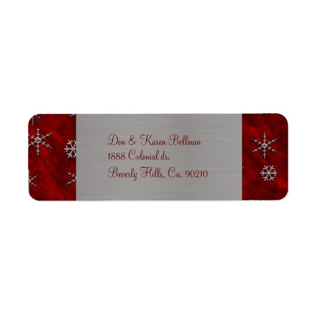 Red Velour & Silver Snowflakes (Front)