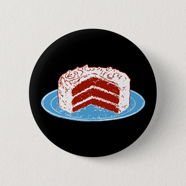 Red Velvet Cake 6 Cm Round Badge (Front)