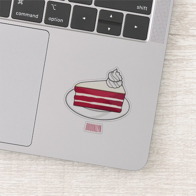 Red velvet cake cartoon illustration (Detail)