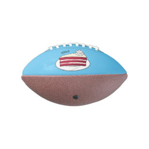 Red velvet cake cartoon illustration american football