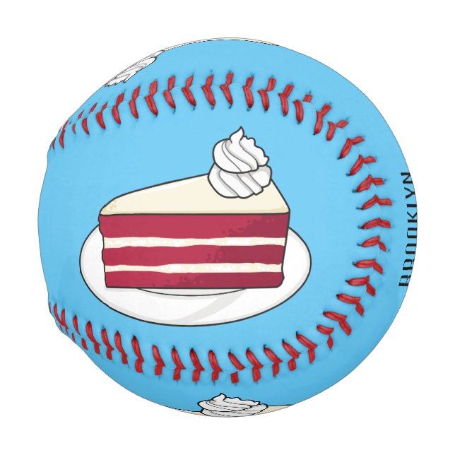 Red velvet cake cartoon illustration baseball (Front Right)