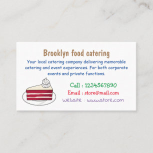 Red velvet cake cartoon illustration business card