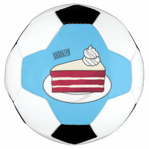Red velvet cake cartoon illustration football