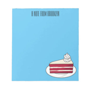 Red velvet cake cartoon illustration notepad