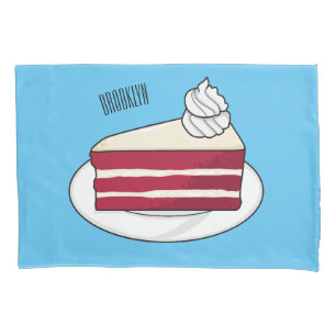 Red velvet cake cartoon illustration pillowcase