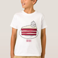 Red velvet cake cartoon illustration