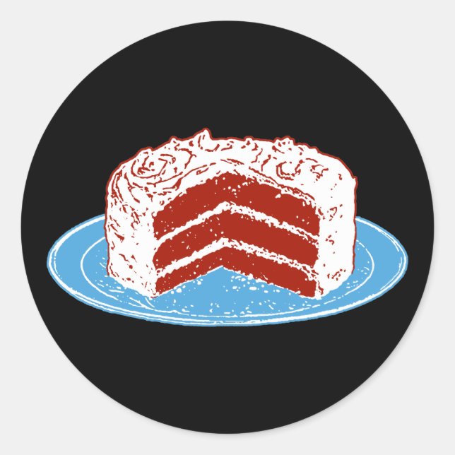 Red Velvet Cake Classic Round Sticker (Front)