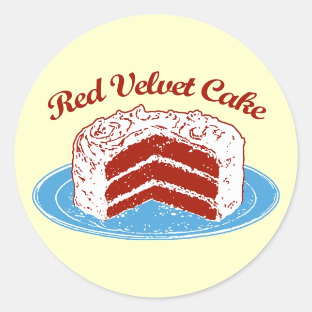Red Velvet Cake Classic Round Sticker (Front)