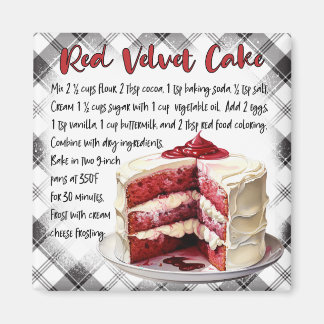 Red Velvet Cake recipe Magnet