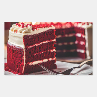 Red Velvet Cake Rectangular Sticker