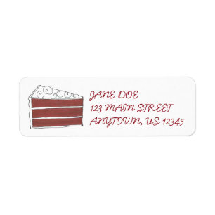 Red Velvet Cake Slice w/ Frosting Foodie Labels