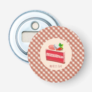 red velvet cake with strawberry cream cheese  bottle opener