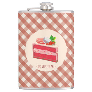 Red Velvet Cake with Strawberry Cream Cheese  Hip Flask