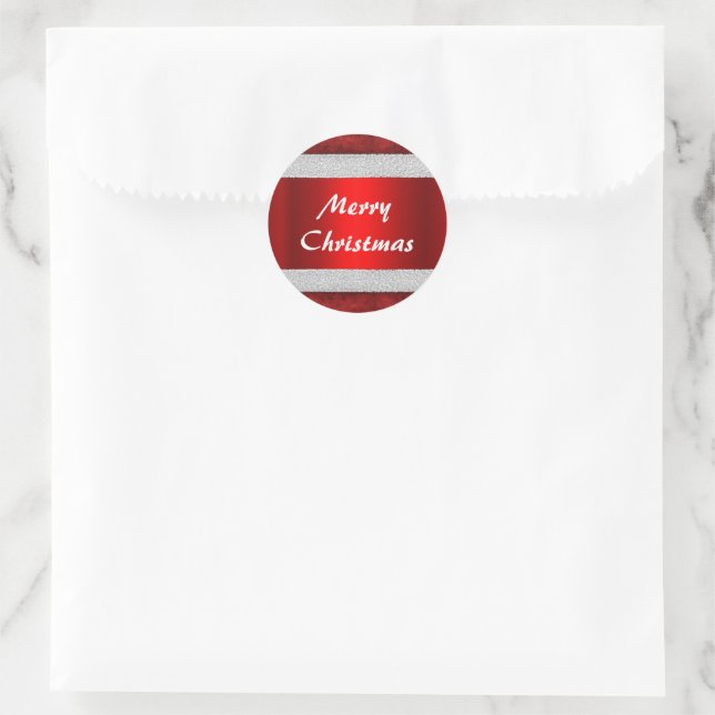 Red Velvet Christmas Classic Round Sticker (Bag)