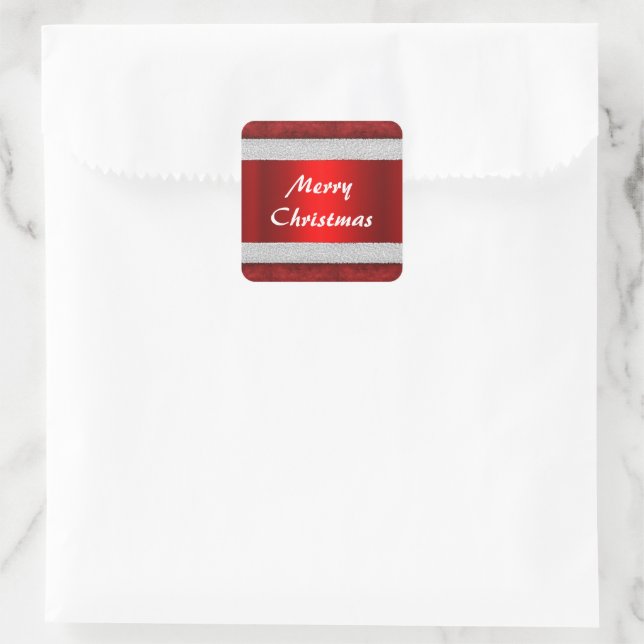 Red Velvet Christmas Square Sticker (Bag)