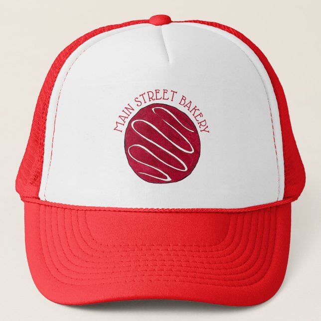 Red Velvet Cookie Business Bakery Bake Shop Baking Trucker Hat (Front)