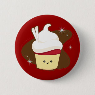 Red Velvet Cupcake 6 Cm Round Badge