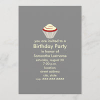 Red Velvet Cupcake Birthday Party Invite