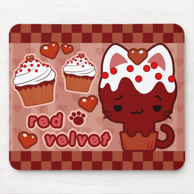 Red Velvet Cupcake Kitty Mousepad (Front)