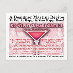 Red Velvet Cupcake Martini Recipe Postcard