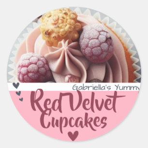 Red Velvet Cupcake Photo Template Baking Label